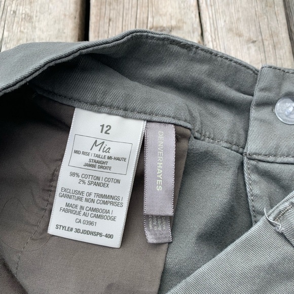 💜 Denver Hayes Mia Mid-Rise Capri Pants - Size 12 - Grey/Green Khaki - Picture 3 of 8